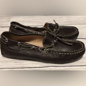 W.A.G boys shoes leather loafers drivers gommini Sz 32